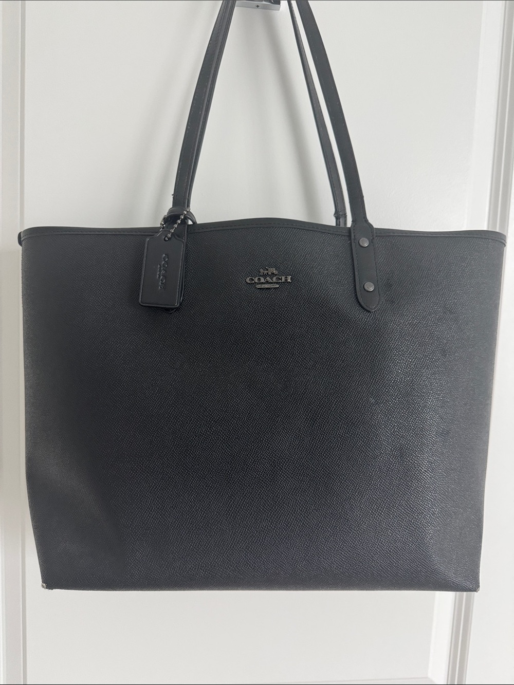 Coach Black faux Leather reversible Tote